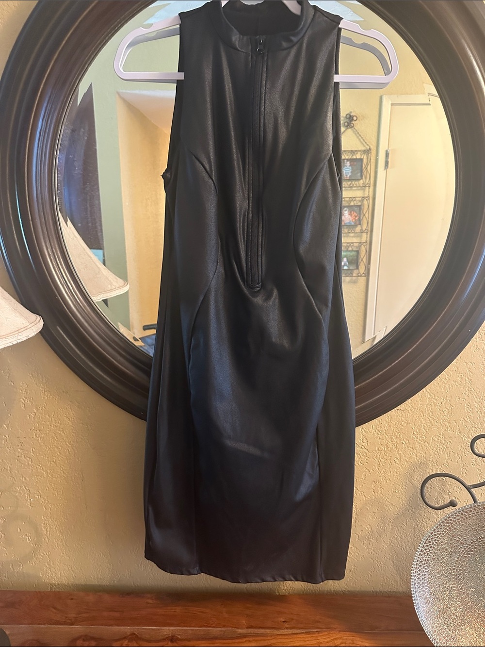 Unique Vegan Leather MIDI Dress